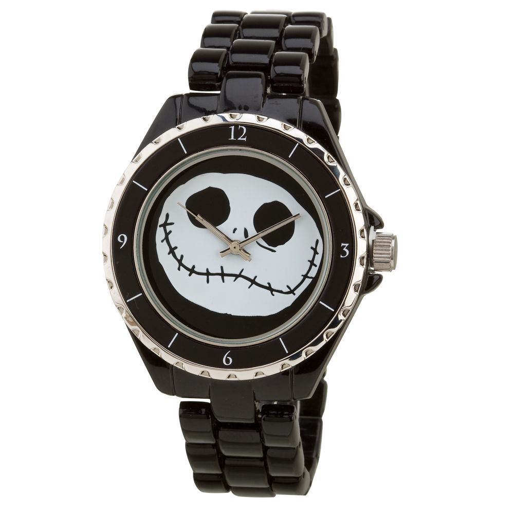 Black Metal Link Jack Skellington Watch