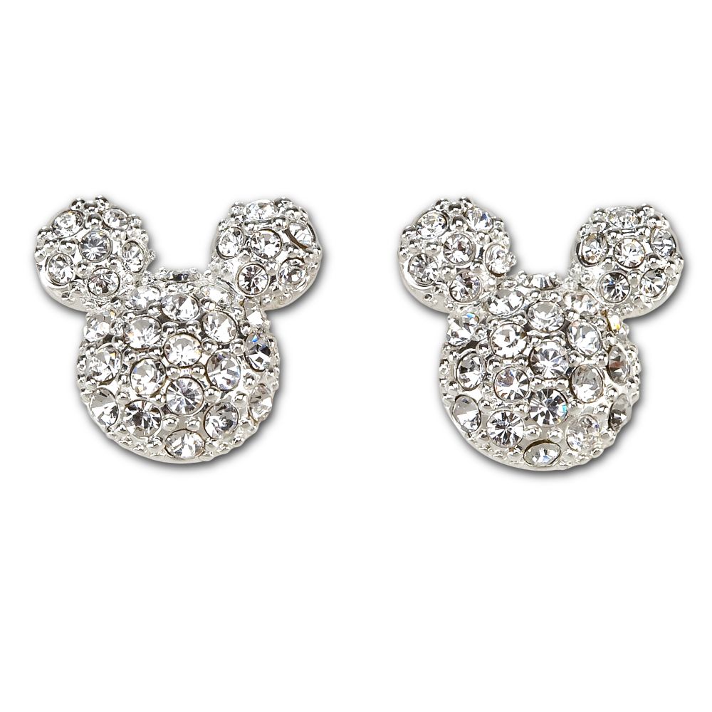 Pav&eacute; Crystal Mickey Mouse Earrings by Disney Couture