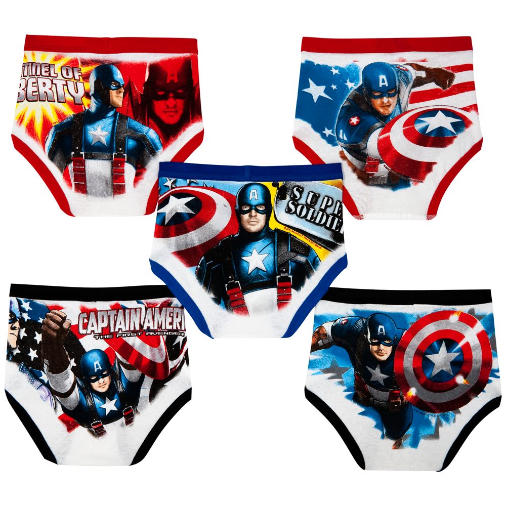 Captain America Underwear Set for Boys -- 5-Pack
