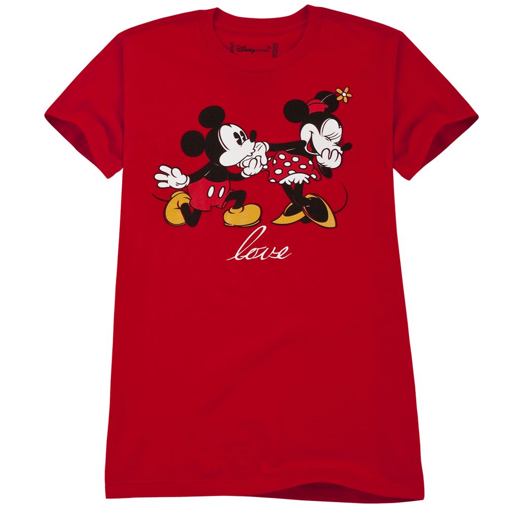 Love Minnie Mouse and Mickey Mouse Tee for Women