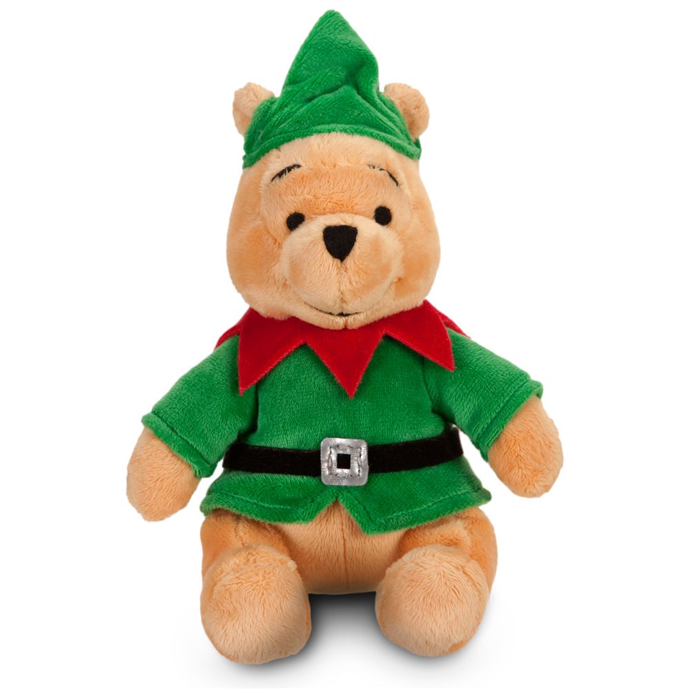 Santas Elf Pooh Mini Bean Bag Plush Toy -- 9 H