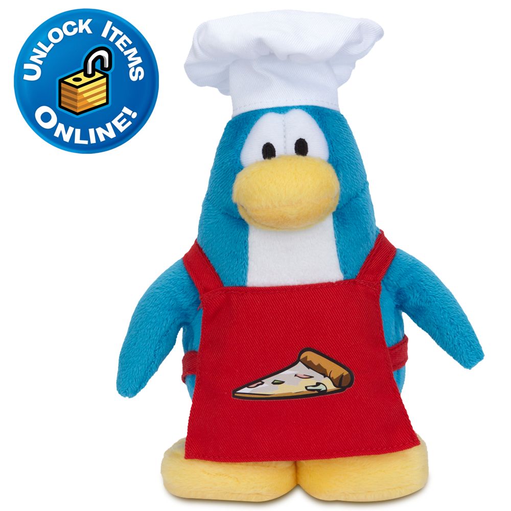 Club Penguin Pizza Chef Penguin Plush Toy -- 6'' H