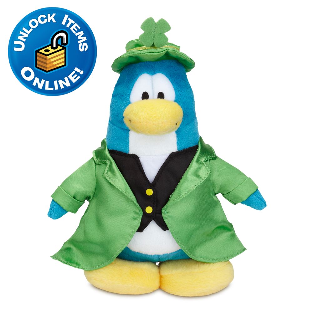 Club Penguin Leprechaun Penguin Plush Toy -- 6'' H