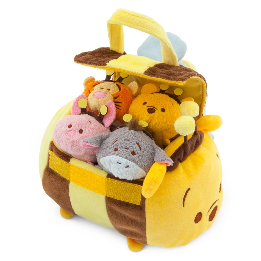 Winnie the Pooh ''Tsum Tsum'' Plush Set - Small Bag - 8'' - Plus 4 Minis - 3 1/2''