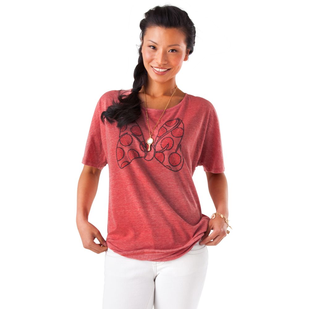 Rhinestud Bow XOXO Minnie Mouse Tee for Women