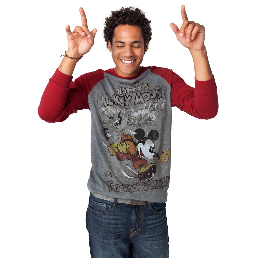 Long Sleeve ''Touchdown Mickey'' Mickey Mouse Tee for Men