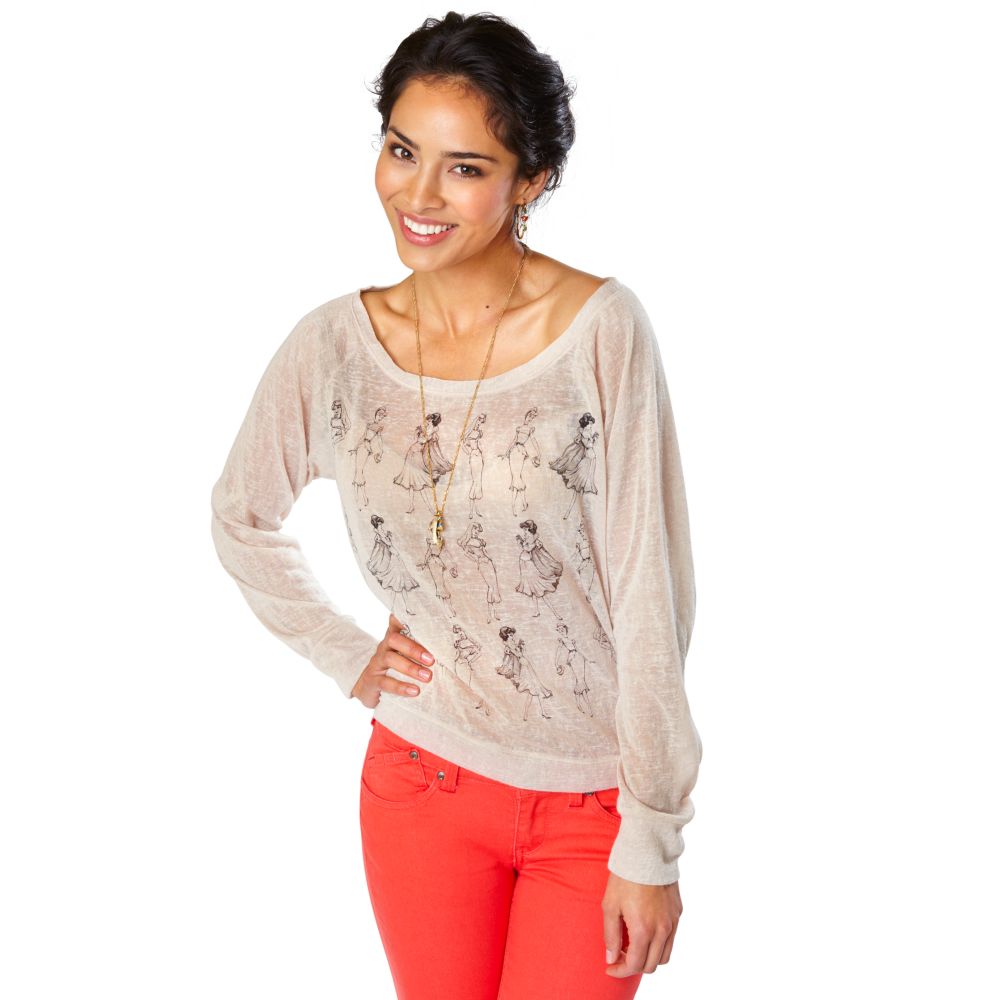 Disney Princess Vintage Fashion Long Sleeve Raglan Tee for Women by Disney Couture