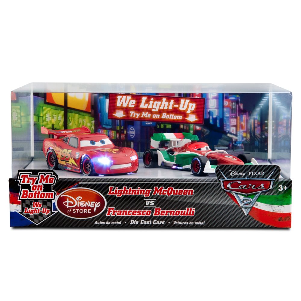 Light-Up Racing Rivals Cars 2 Die Cast Set -- Lightning McQueen vs. Francesco Bernoulli