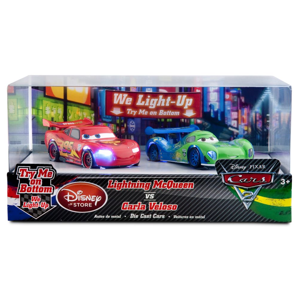 Light-Up Racing Rivals Cars 2 Die Cast Set -- Lightning McQueen vs. Carla Veloso