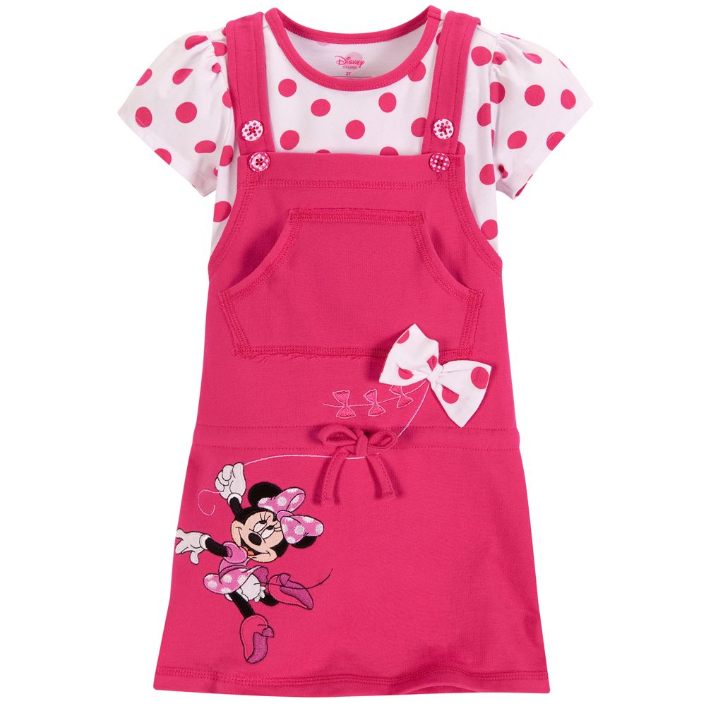 Short Sleeve Minnie Mouse Jumper Set for Toddler Girls -- 2-Pc.