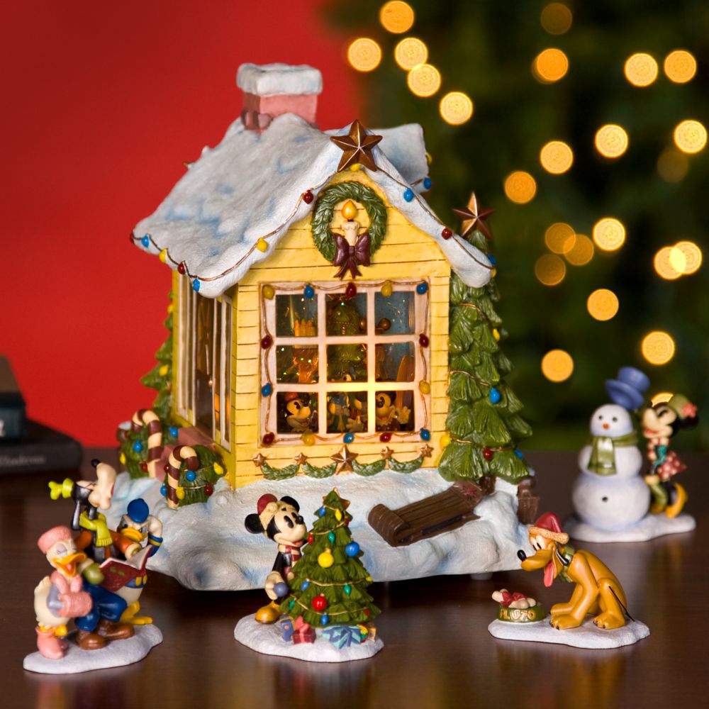 Home for the Holidays'' Mickey Mouse Snowglobe and 4-Pc. Figurine Set