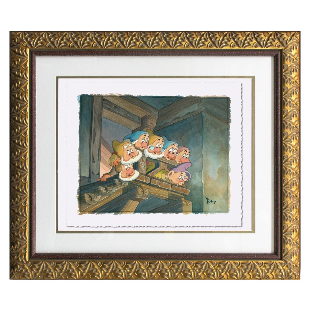 Framed Limited-Edition ''On Top of the Stairs'' Seven Dwarfs Gicl&eacute;e