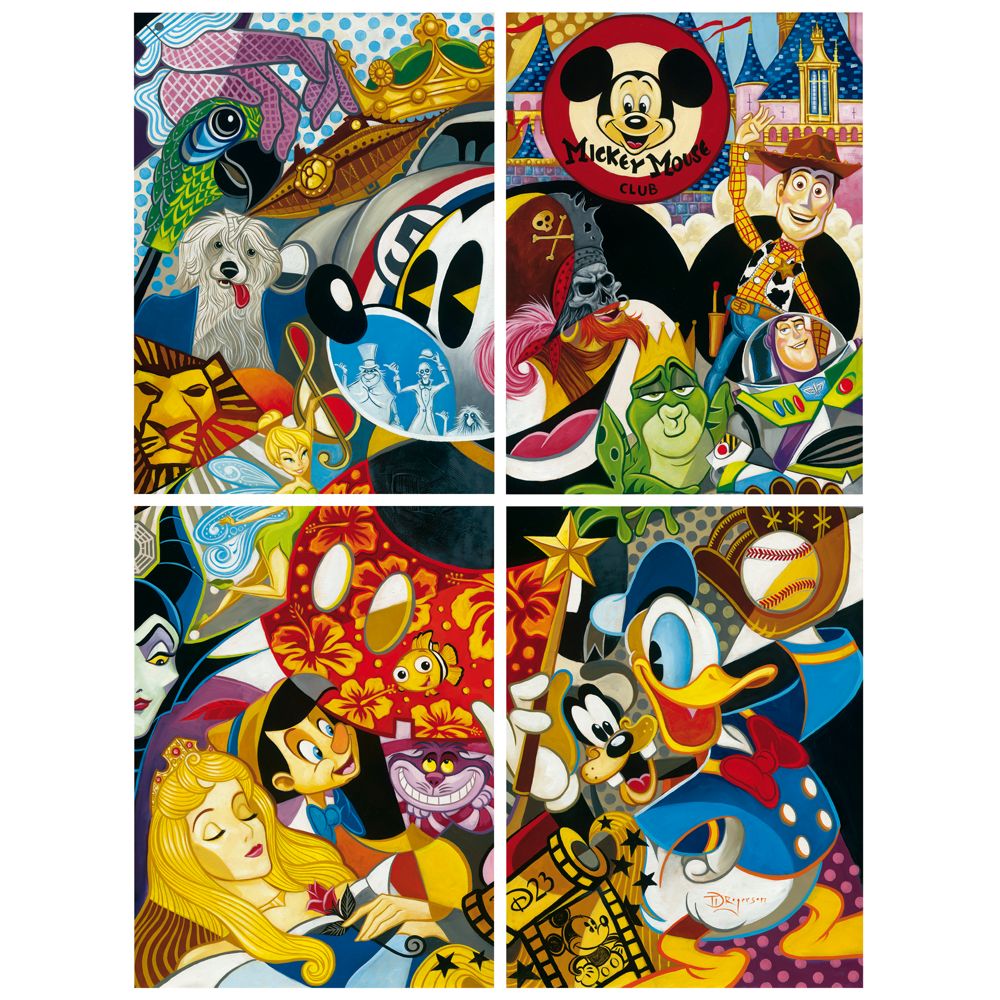 D23 Membership Exclusive LE ''In the Company of Legends'' 4 Panel Gicl&eacute;e - Artist Embellished Plus Exclusive Print