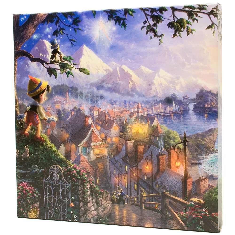 ''Pinocchio Wishes Upon A Star'' Gallery Wrapped Canvas by Thomas Kinkade