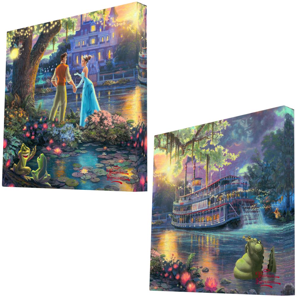 ''The Princess and the Frog'' Gallery Wrapped Canvas by Thomas Kinkade -- Set of 2