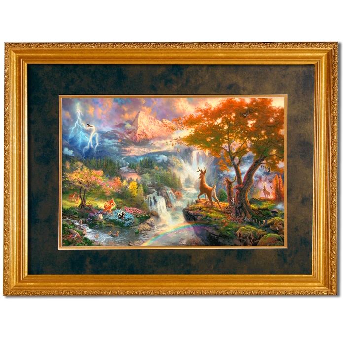 ''Bambi's First Year'' Limited Edition Framed Paper by Thomas Kinkade