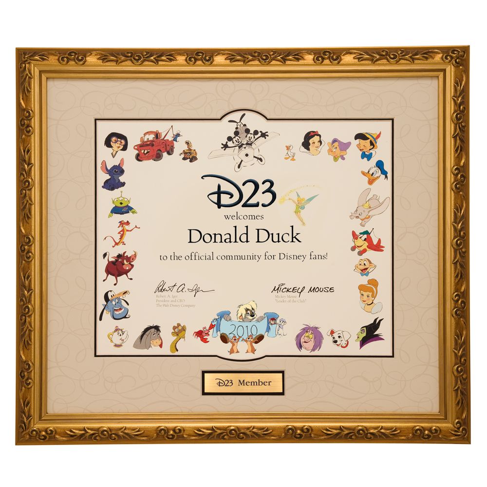 D23 Membership Exclusive Member Certificate Frame