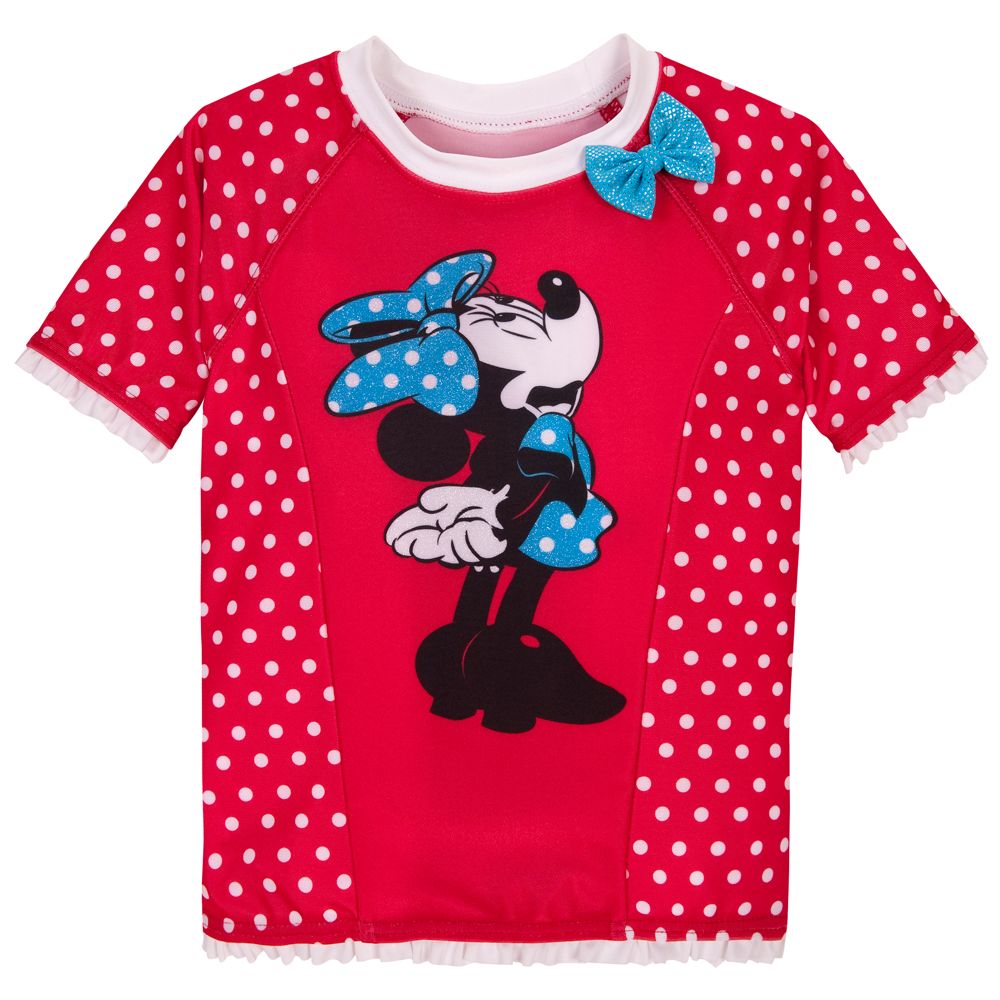 Glittering Polka Dot Minnie Mouse Rashguard for Girls