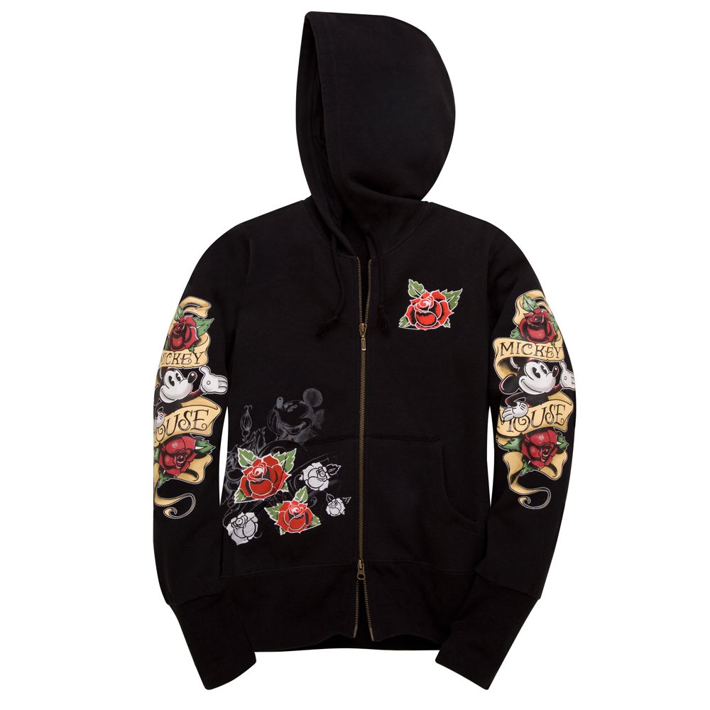 Rose Tattoo Fleece Mickey Mouse Hoodie
