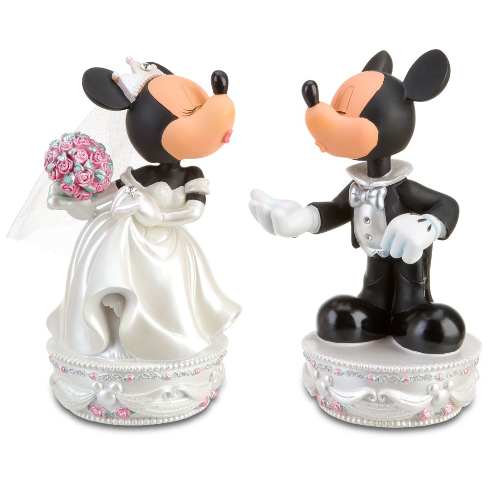 Wedding Minnie and Mickey Mouse Bobble Heads Set -- 2-Pc.