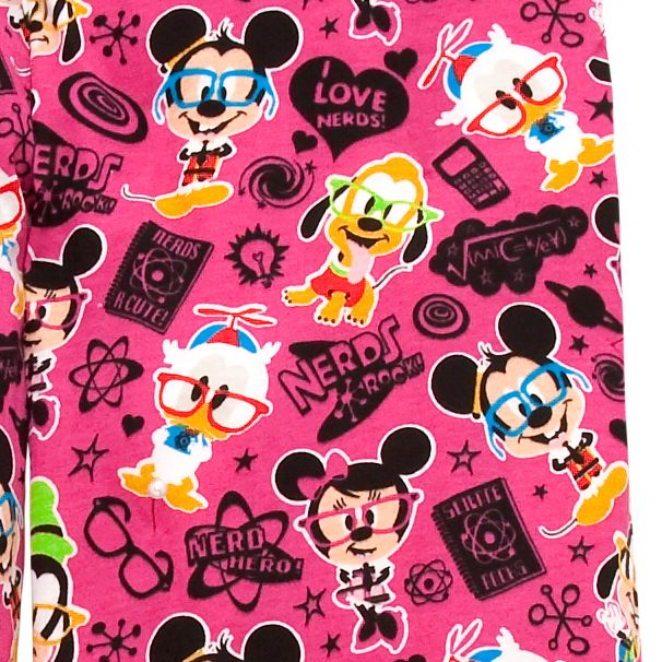 Nerds Mickey Mouse and Friends Pajama Bottoms in Pink