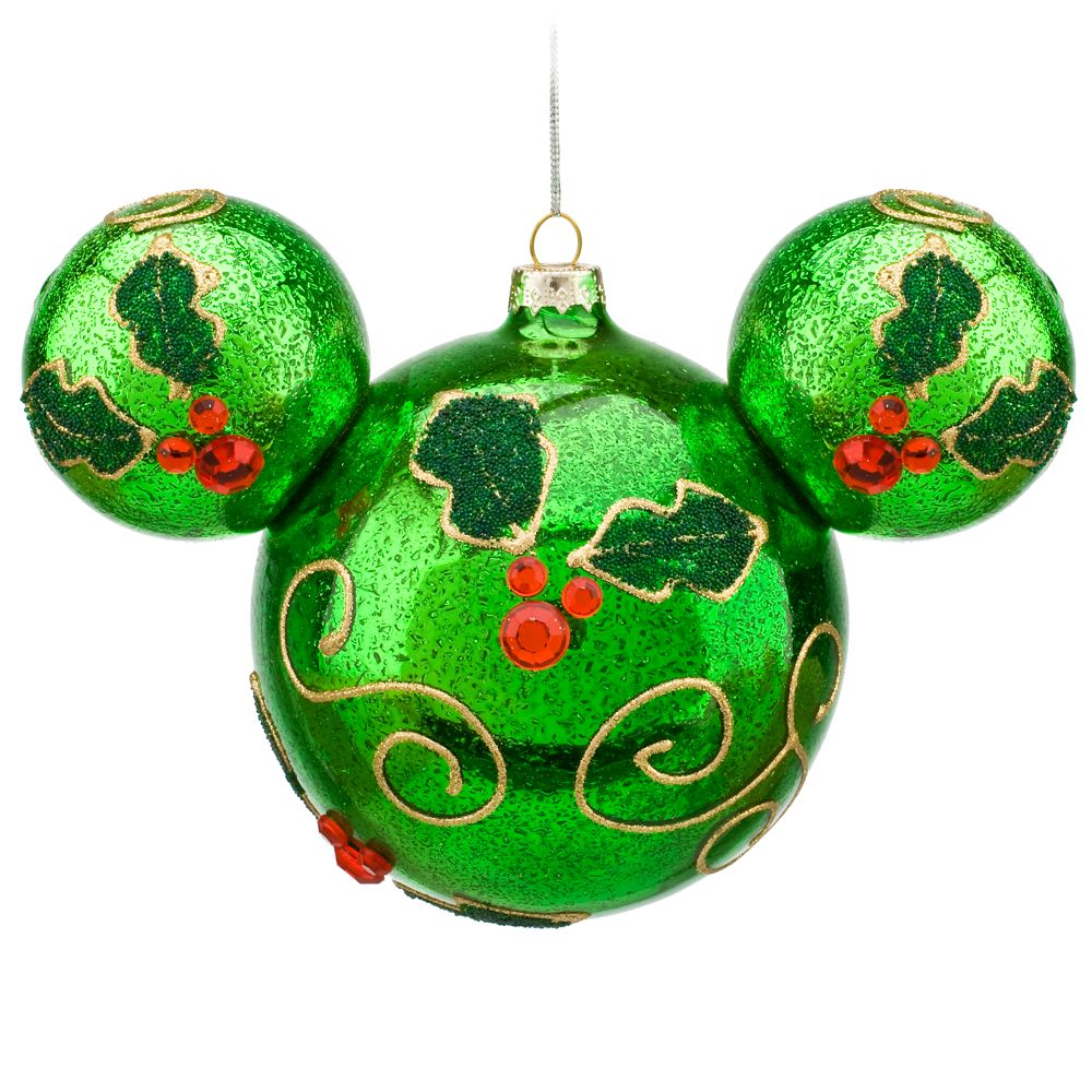 Holly Mickey Mouse Ornament