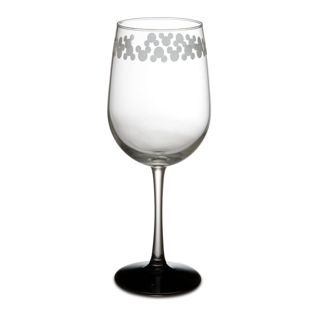 Etched Mickey Mouse Wine Glass -- 9''