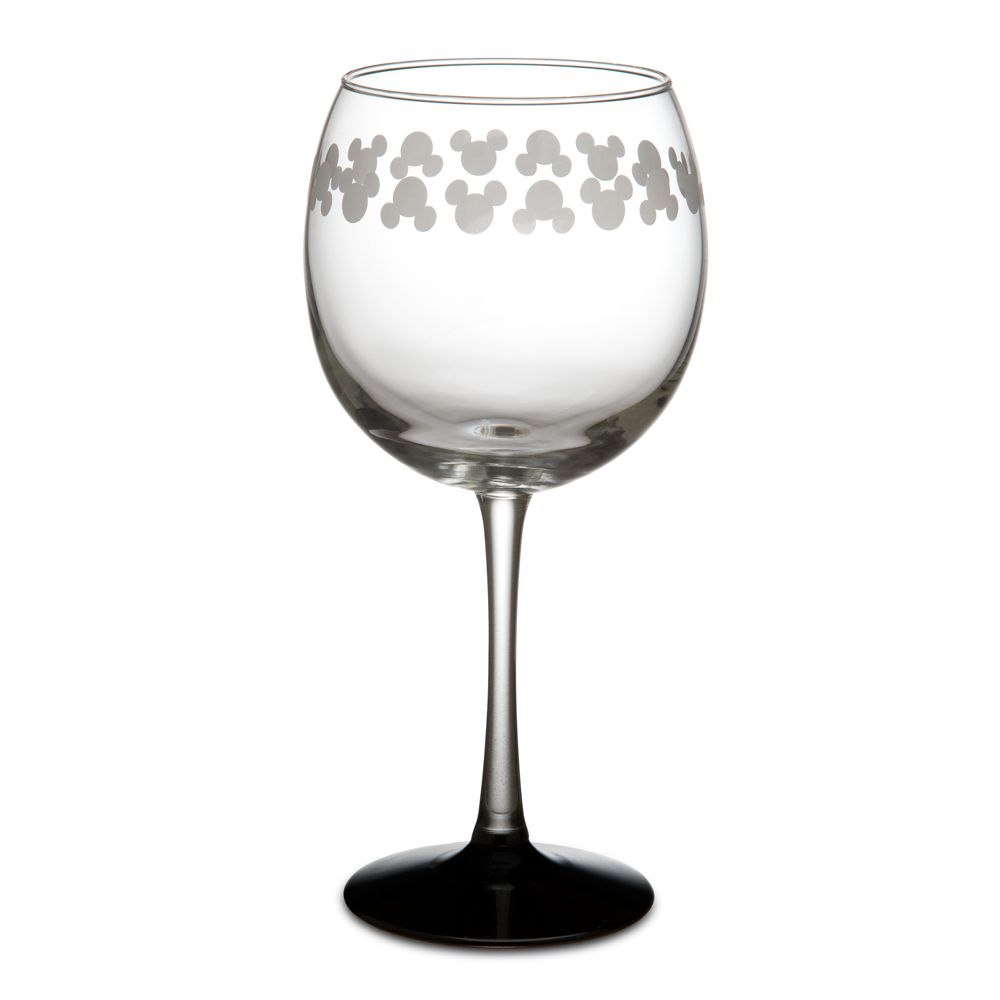 Etched Mickey Mouse Wine Glass --  8 1/2''