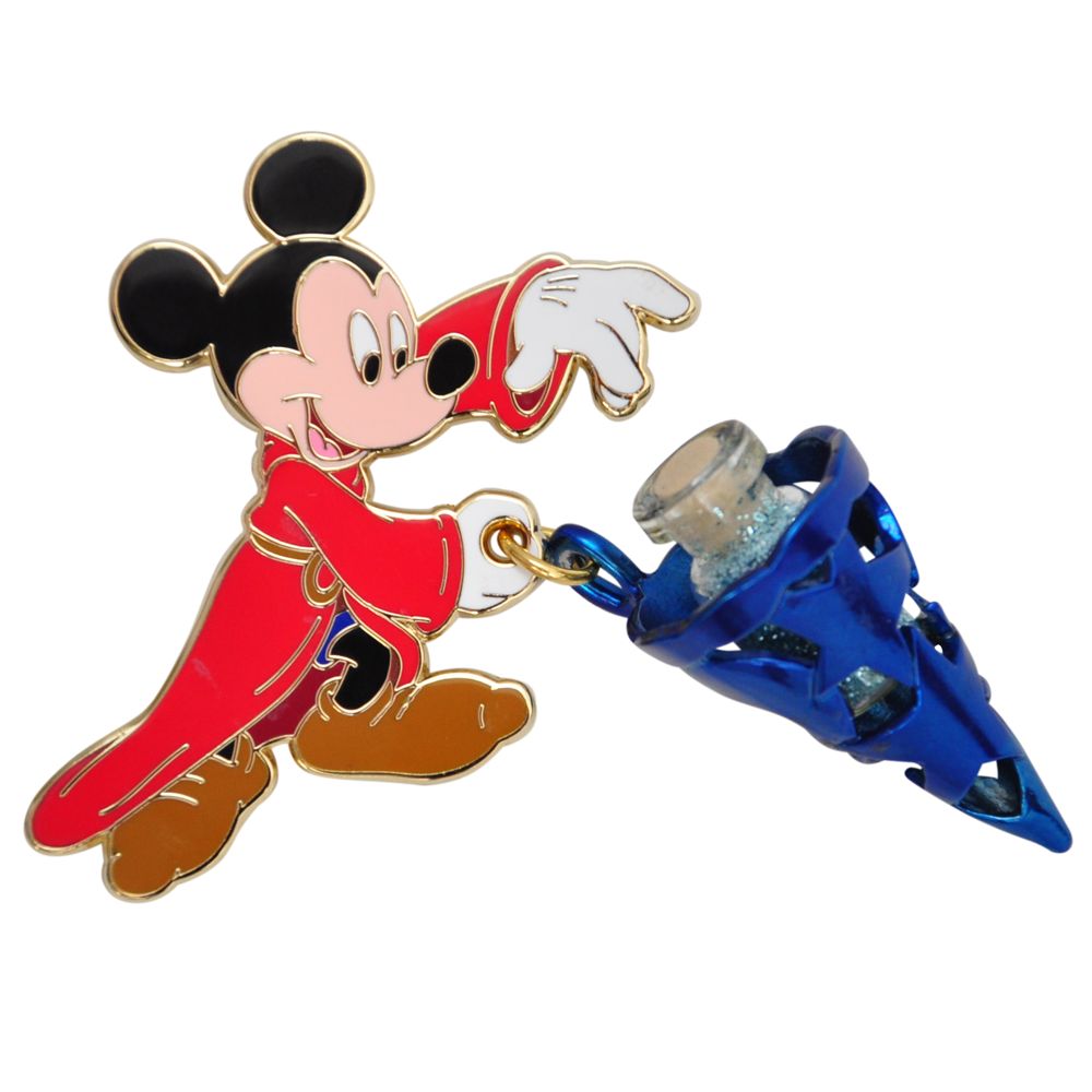 3-D Sorcerer Mickey Mouse Pin with Pixie Dust Vial
