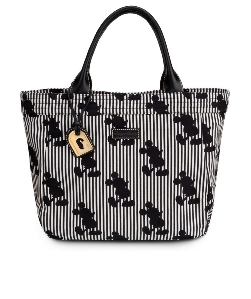 Black and White Striped Mickey Mouse Tote Bag by Dooney & Bourke