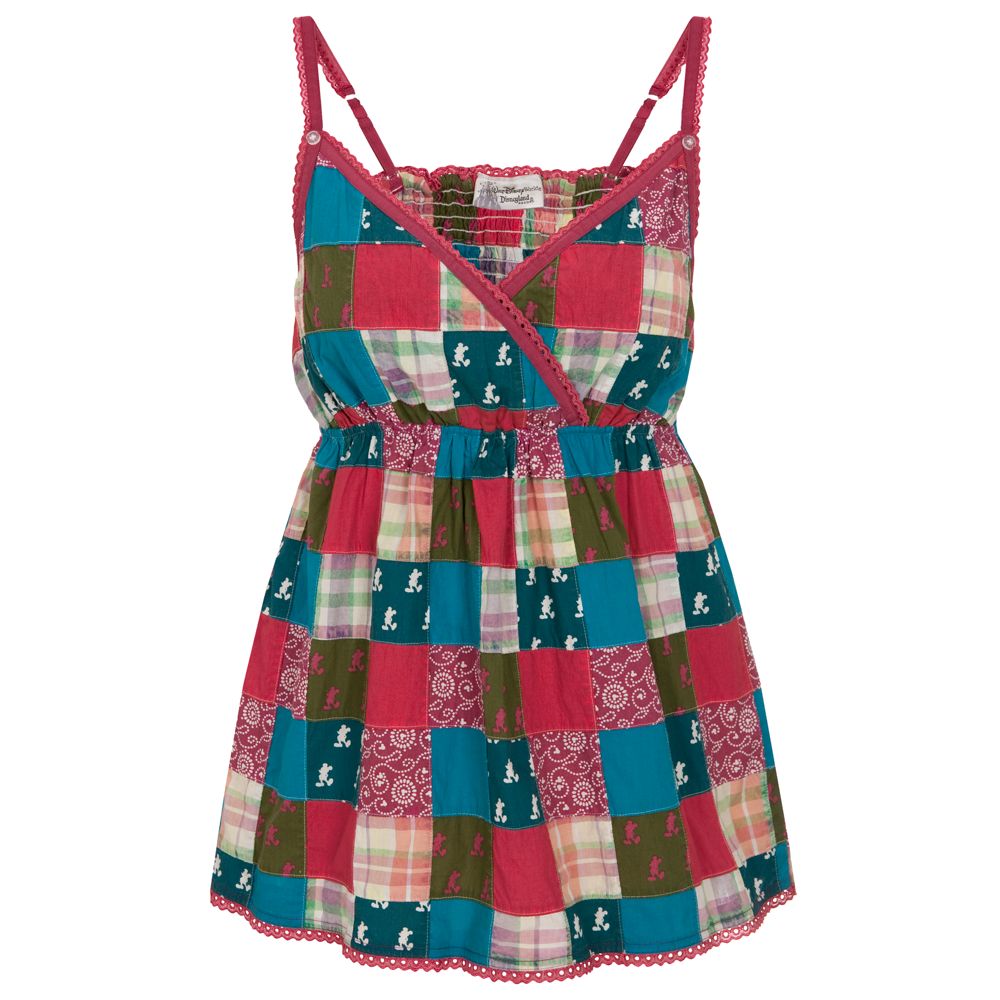 Patchwork Mickey Mouse Babydoll Sleepwear Top for Women
