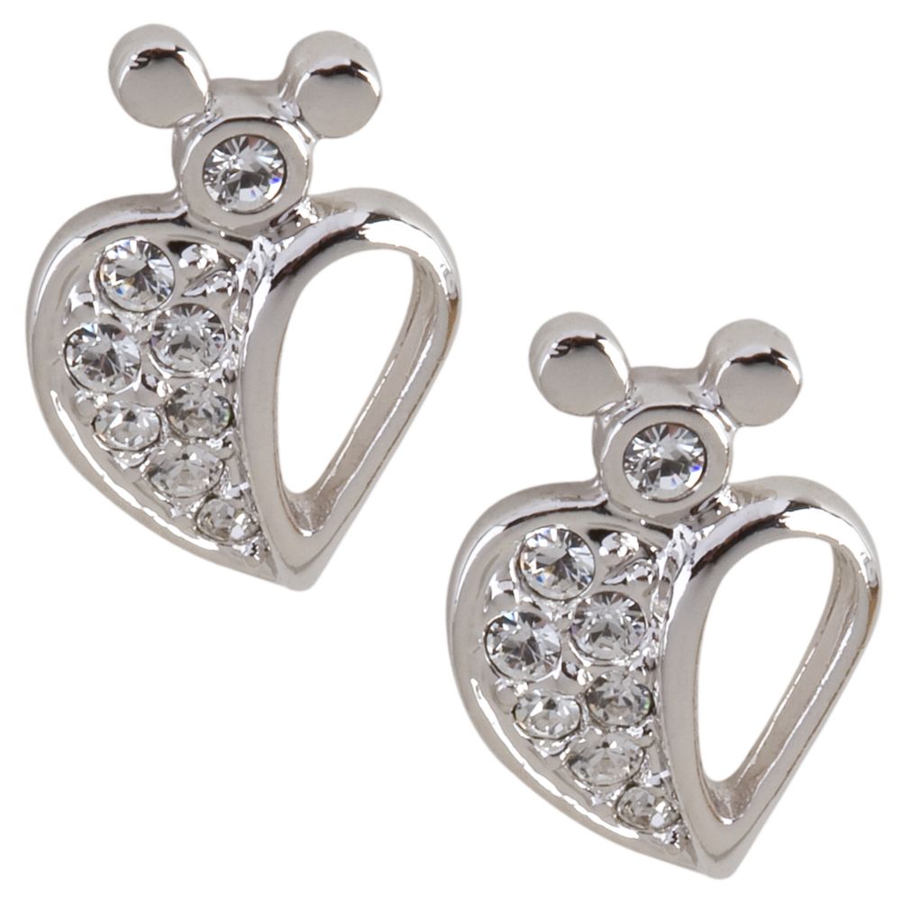 Swarovski Crystal Heart Mickey Mouse Earrings by Arribas