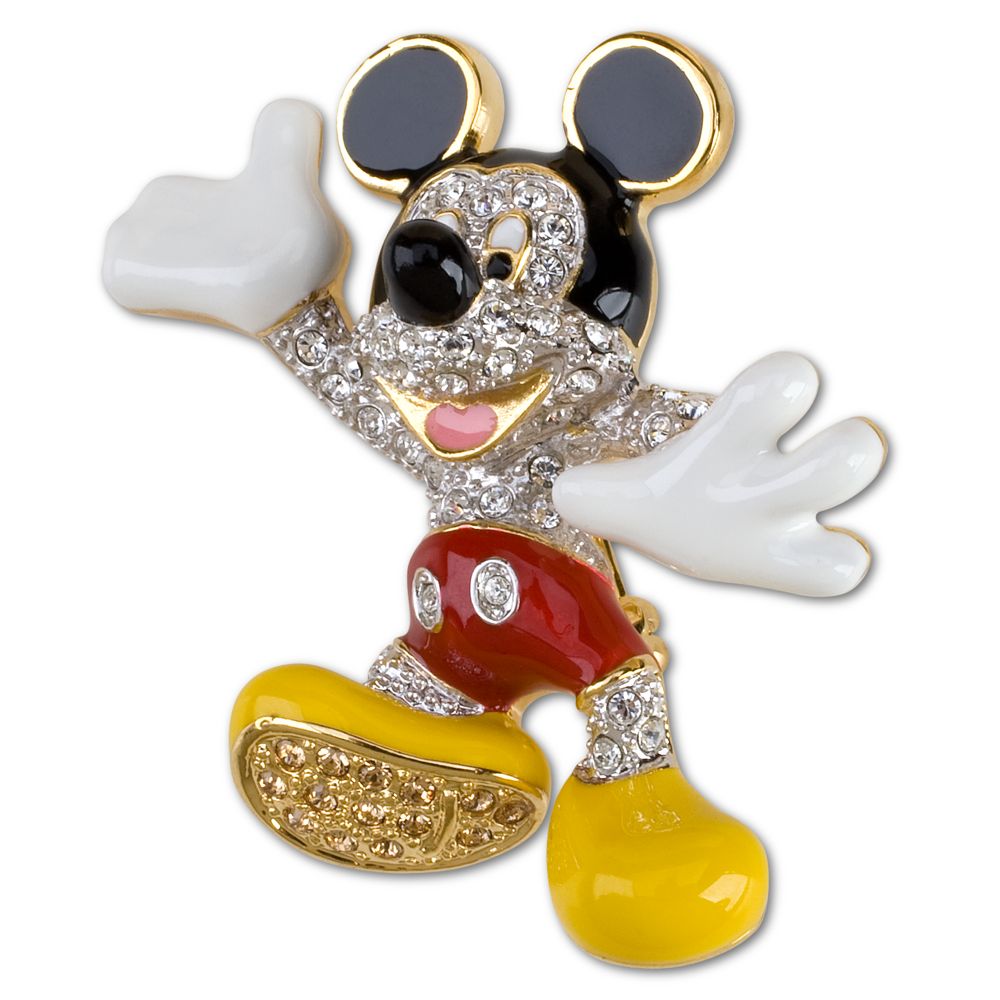 Swarovski Crystal Mickey Mouse Brooch by Arribas