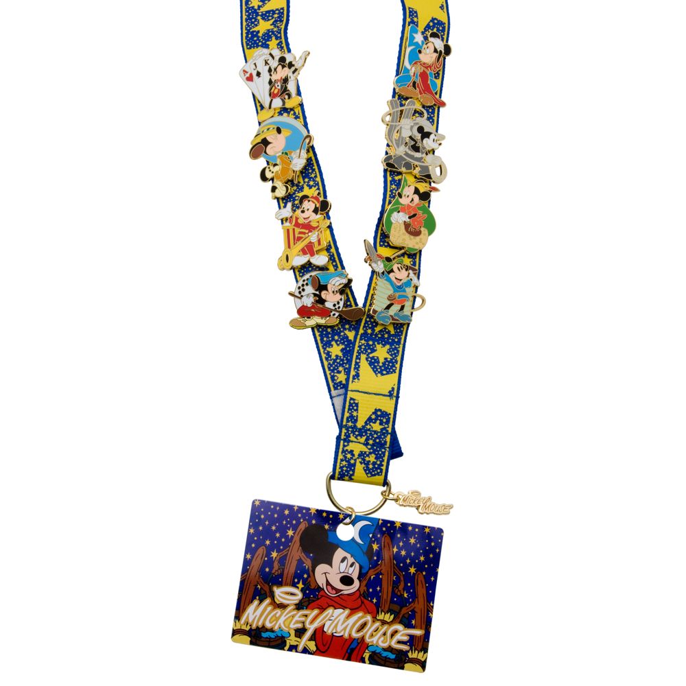 Deluxe Mickey Mouse Pin Trading Starter Set - 8 Pins and Lanyard