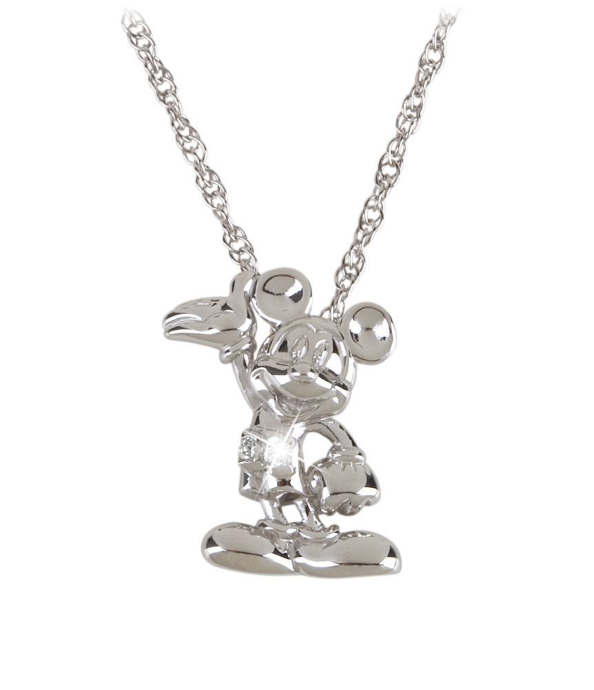 Sterling Silver and Diamond Mickey Mouse Necklace from the Disney Dream Collection