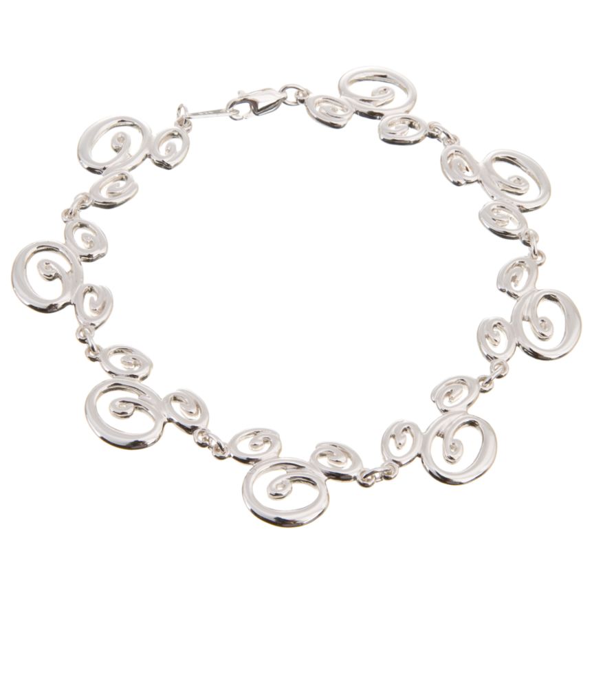 Sterling Silver Swirl Mickey Mouse Bracelet