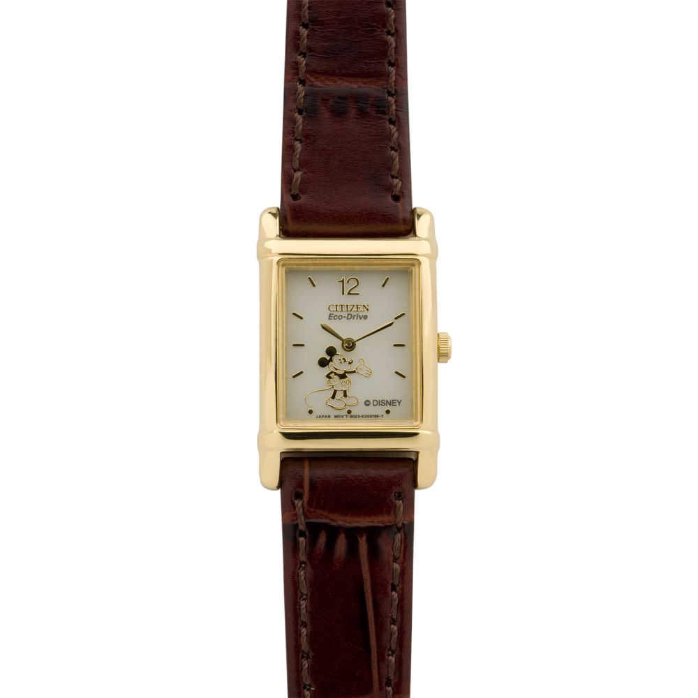 Citizen&reg; Eco-Drive&reg; Brown Leather Mickey Mouse Watch for Women