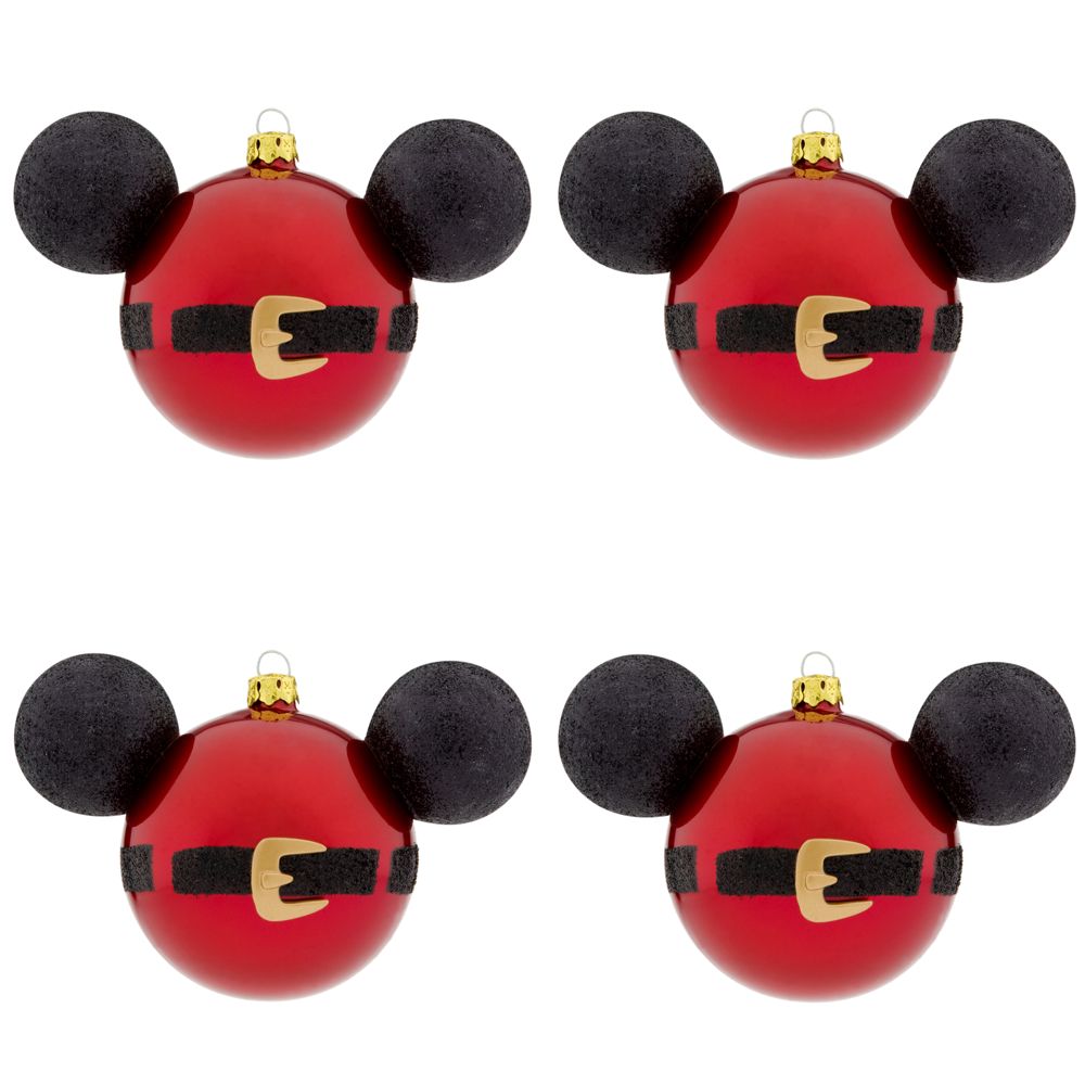 ''Best of Mickey'' Santa Mickey Mouse Holiday Ornaments -- 4-Pc.