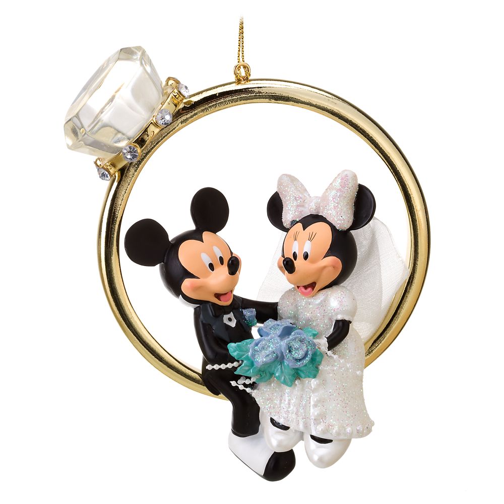 Wedding Ring Minnie and Mickey Mouse Ornament