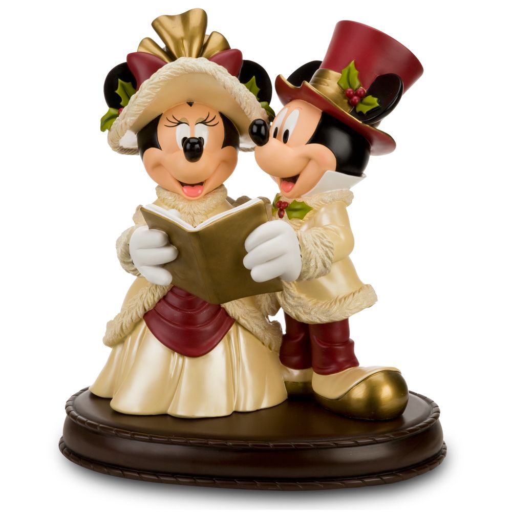 Victorian Christmas Minnie and Mickey Mouse Big Figurine
