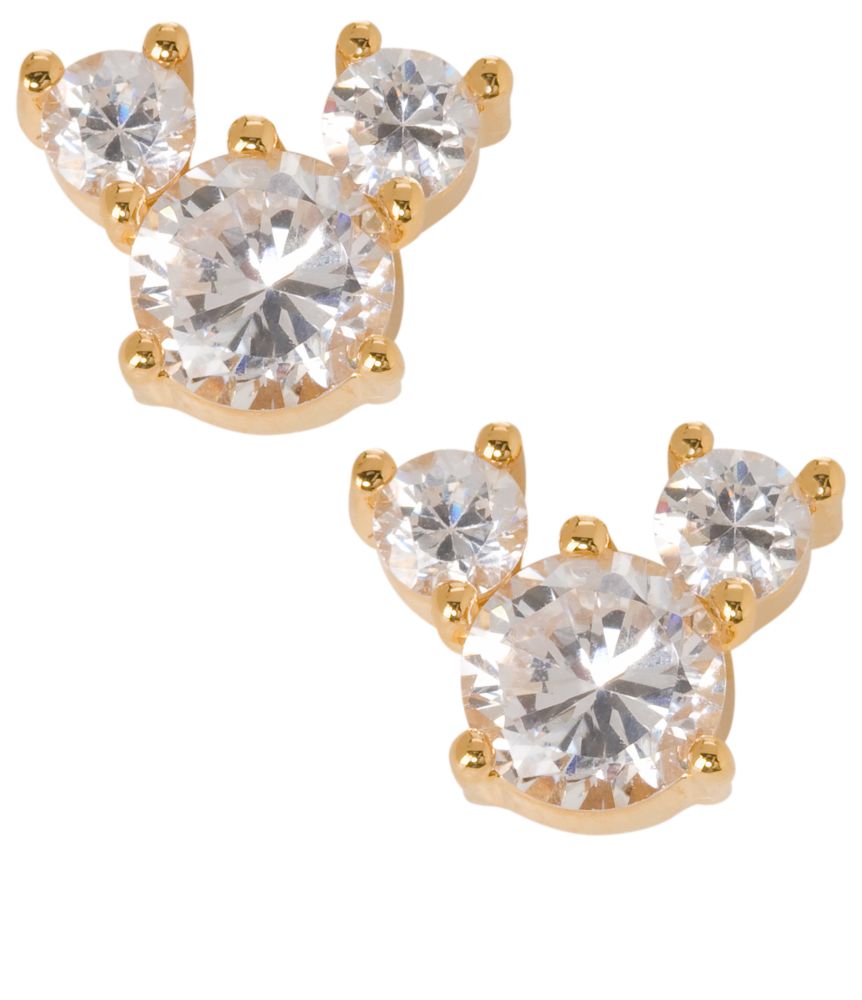 Cubic Zirconia Mickey Mouse Earrings