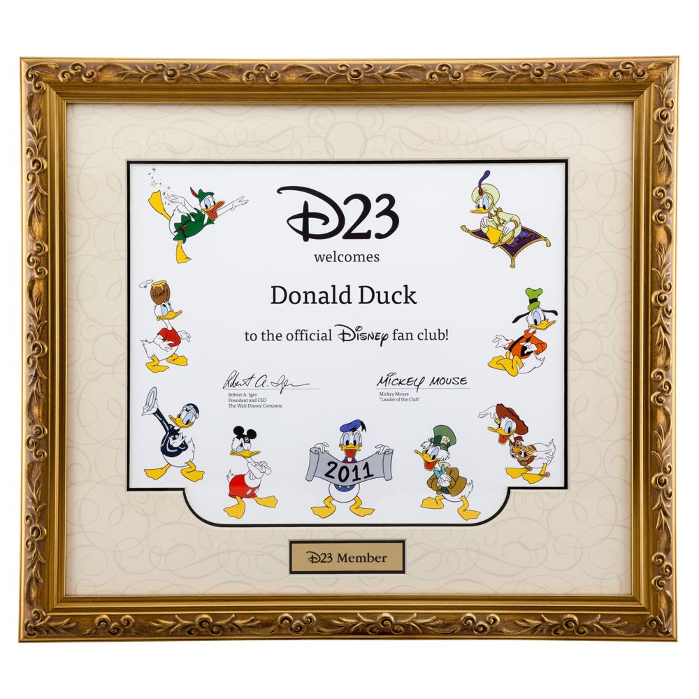 D23 Membership Exclusive 2011 D23 Membership Certificate Frame