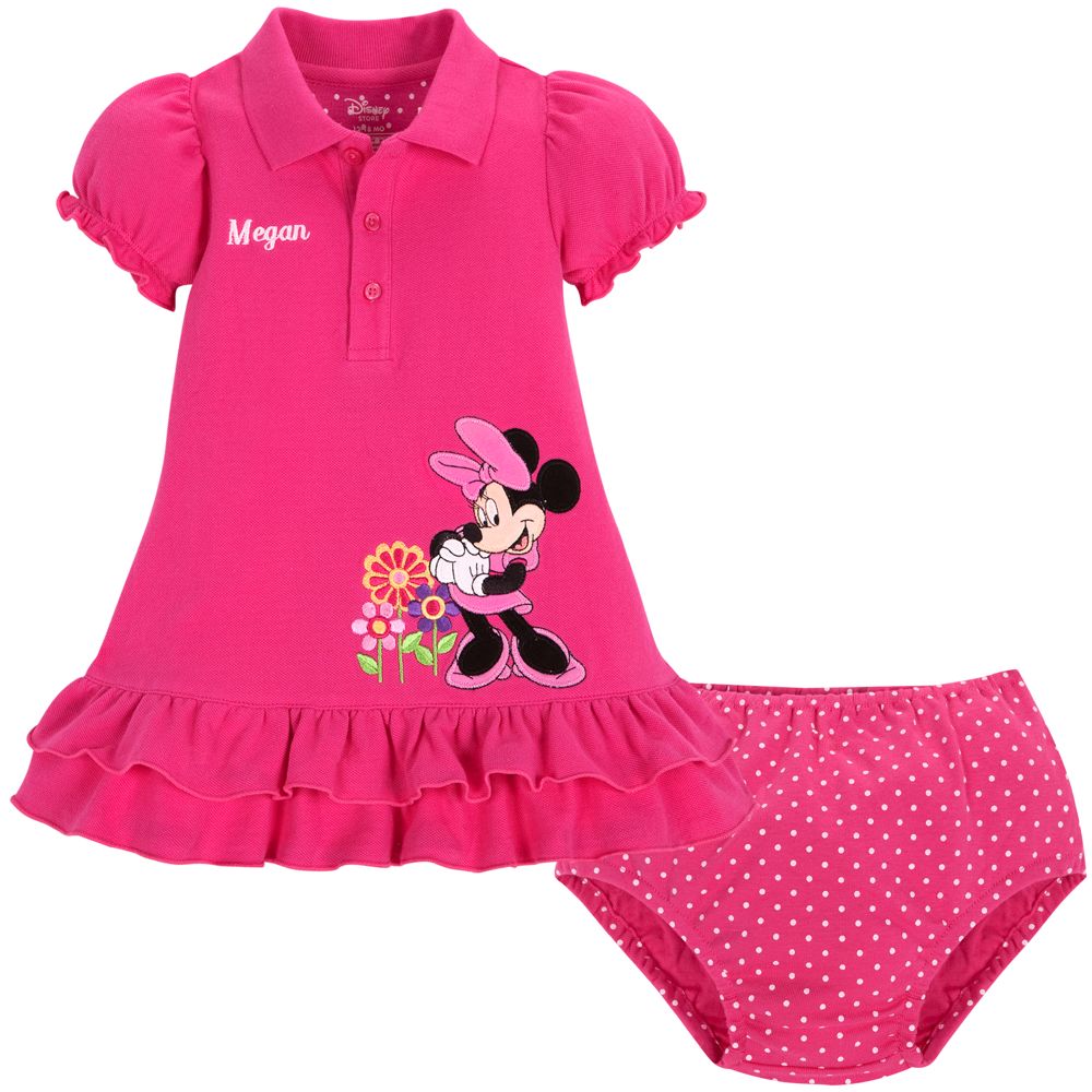 Personalizable Ruffled Minnie Mouse Dress for Baby Girls -- 2-Pc.