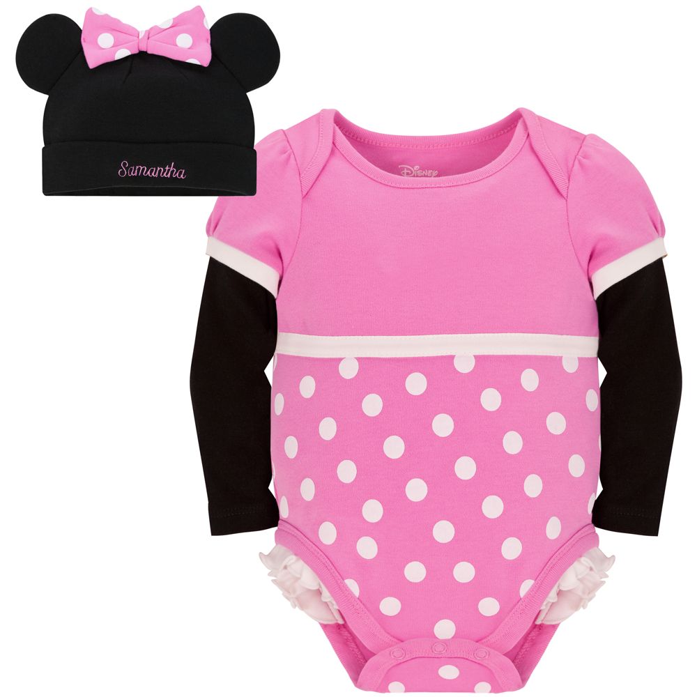 Minnie Mouse Disney Cuddly Bodysuit Set for Baby - Personalizable