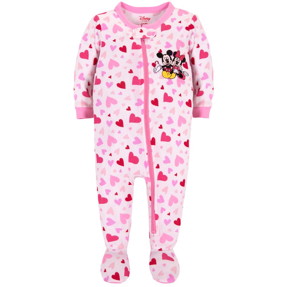 Hearts Minnie and Mickey Mouse Stretchie for Baby Girl
