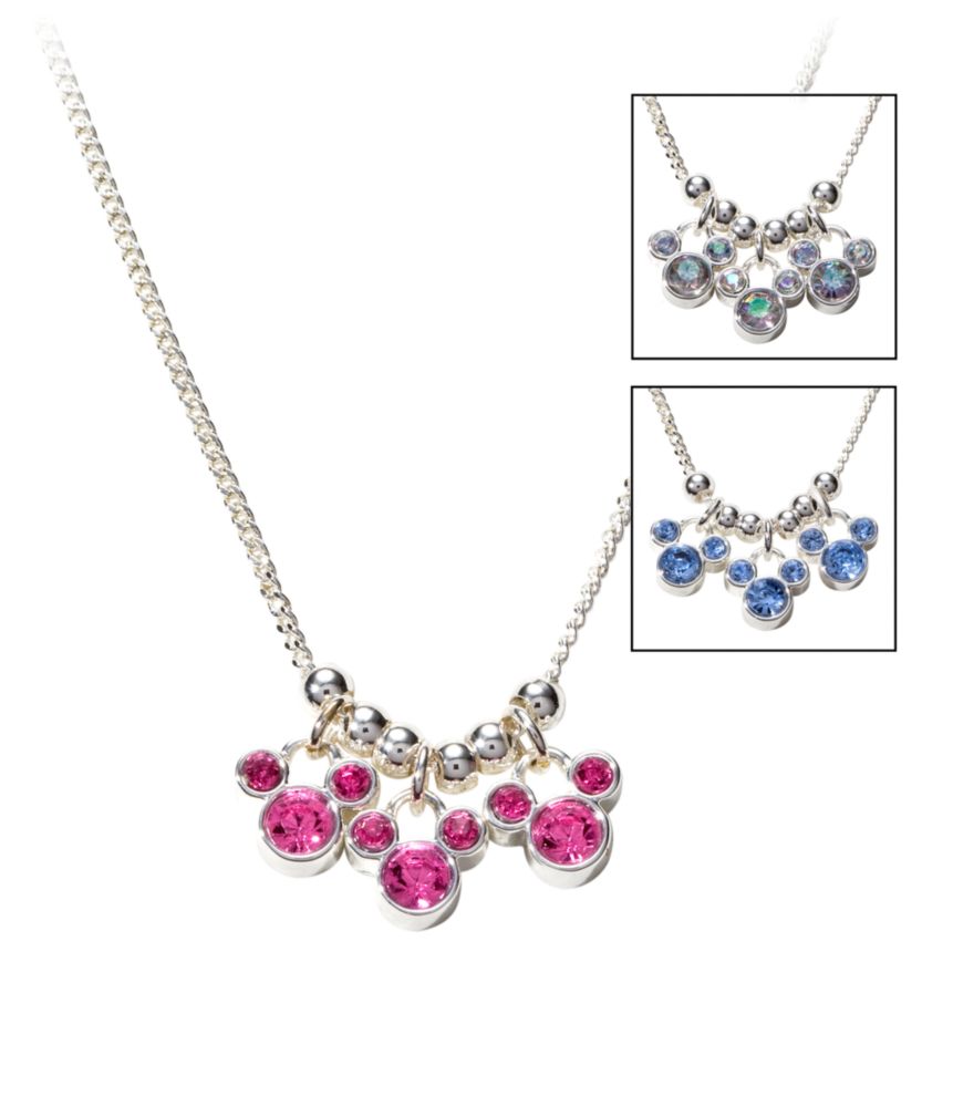 Triple Crystal Icon Mickey Mouse Necklace
