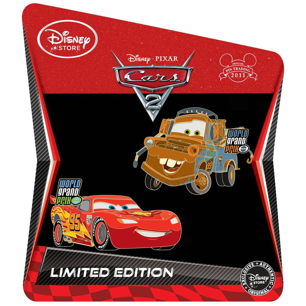 Lightning McQueen and Mater Cars 2 Pin Set -- 2-Pc.