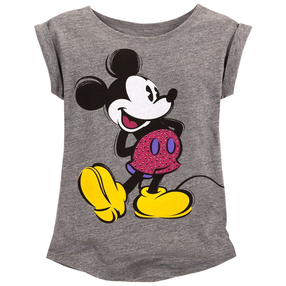 Rhinestud Mickey Mouse Tee for Girls