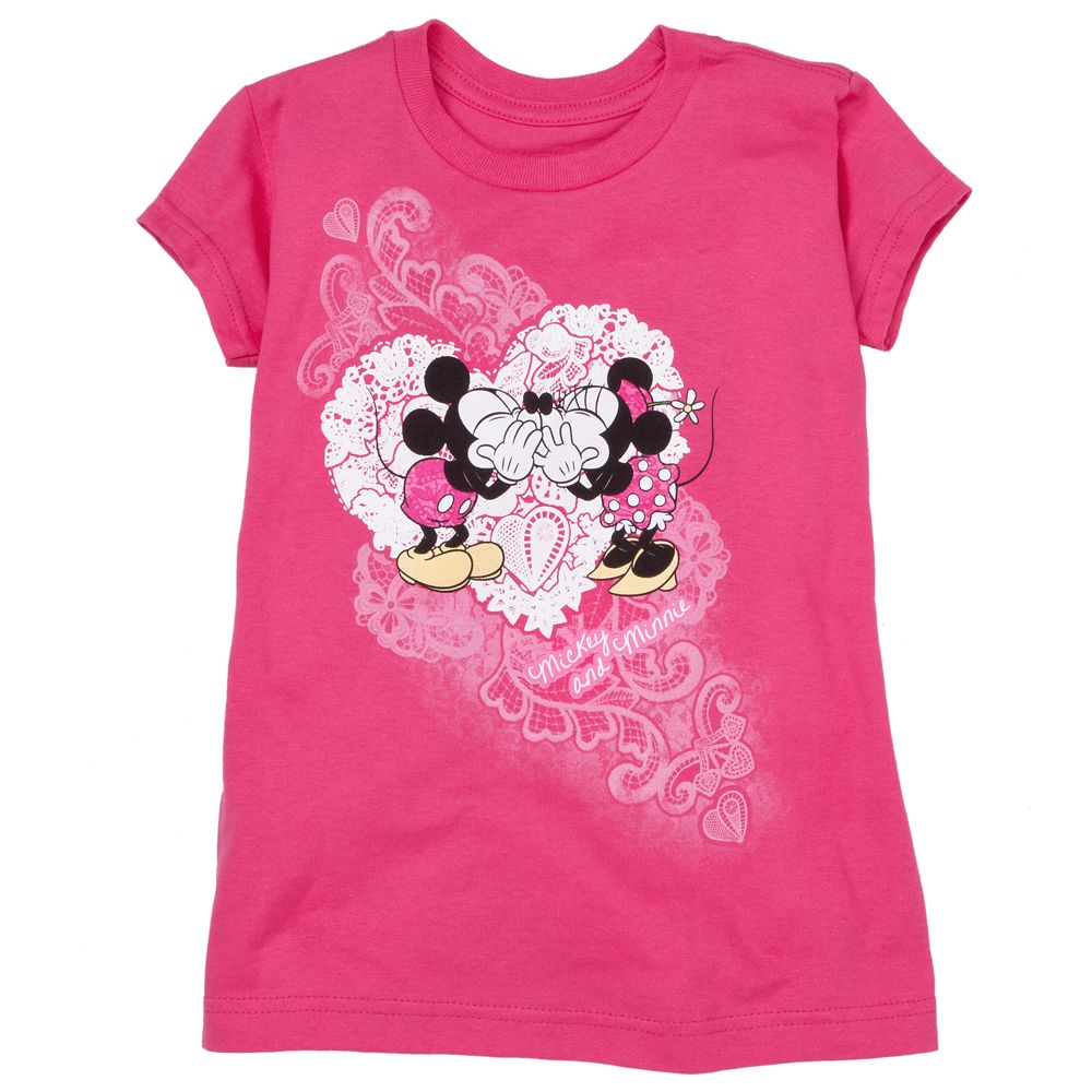 Doily Minnie and Mickey Mouse Tee for Girls