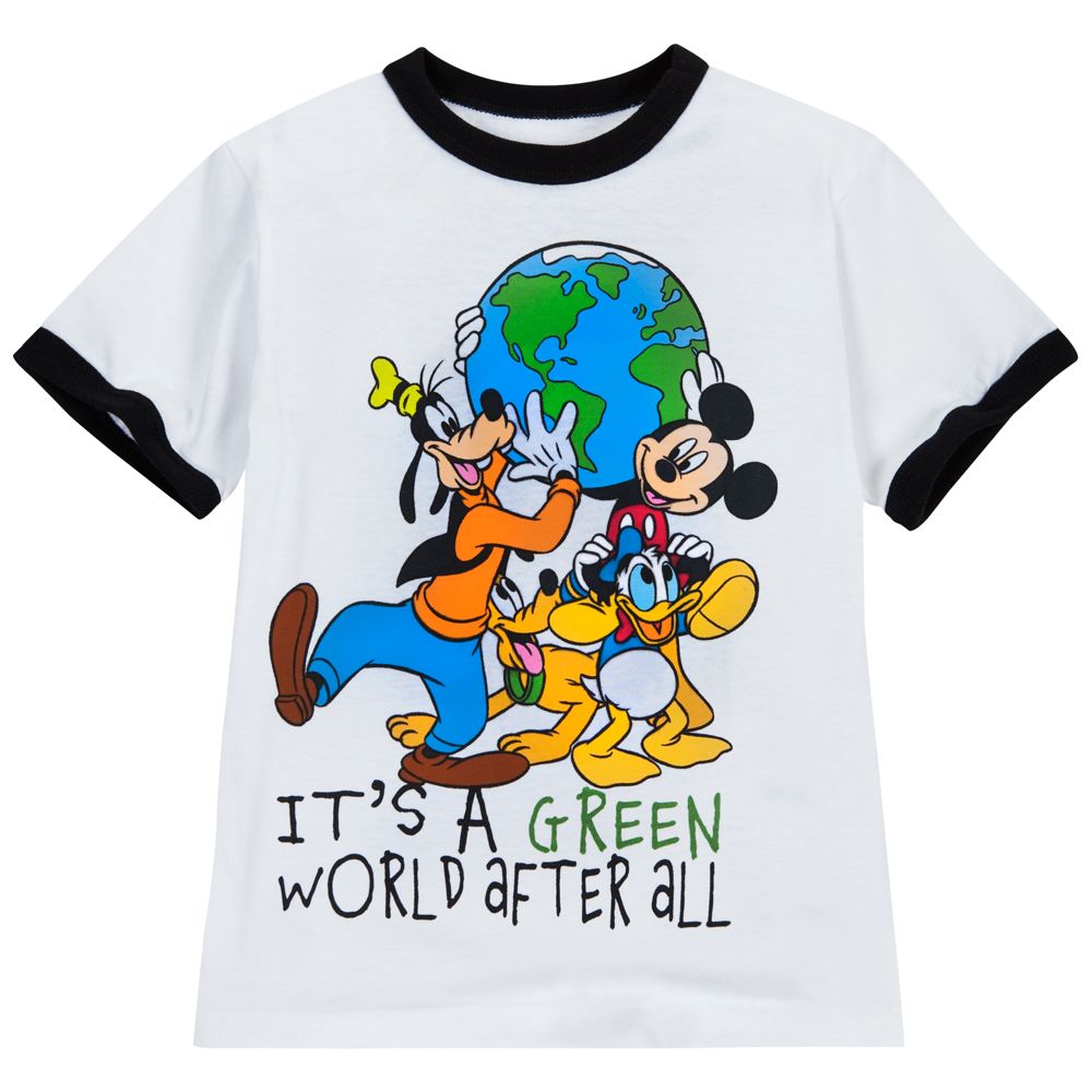 Ringer ''It's A Green World After All'' Mickey Mouse and Friends Tee for Boys